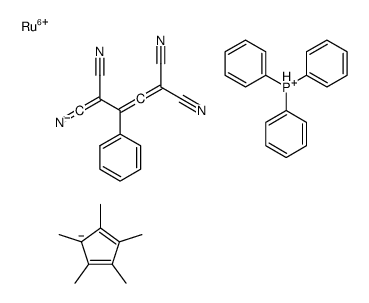 1,2,3,4,5-pentamethylcyclopenta-1,3-diene,2-phenylbuta-1,3-diene-1,1,4,4-tetracarbonitrile,ruthenium(6+),triphenylphosphanium Structure