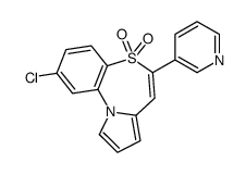 2-chloro-6-pyridin-3-ylpyrrolo[2,1-d][1,5]benzothiazepine 5,5-dioxide结构式