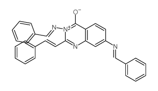 Quinazolinium, 4-hydroxy-2-(2-phenylethenyl)-3,7-bis[(phenylmethylene)amino]-, inner salt Structure