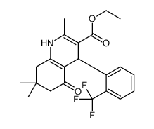 3-Quinolinecarboxylic acid, 1,4,5,6,7,8-hexahydro-5-oxo-4-(2-(trifluor omethyl)phenyl)-2,7,7-trimethyl-, ethyl ester structure