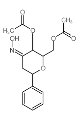 [(4E)-3-acetyloxy-4-hydroxyimino-6-phenyl-oxan-2-yl]methyl acetate Structure