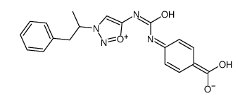 4-[[3-(1-phenylpropan-2-yl)oxadiazol-3-ium-5-yl]carbamoylamino]benzoate结构式