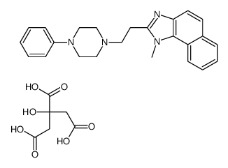 2-hydroxypropane-1,2,3-tricarboxylic acid,1-methyl-2-[2-(4-phenylpiperazin-1-yl)ethyl]benzo[e]benzimidazole结构式