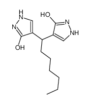 4-[1-(3-oxo-1,2-dihydropyrazol-4-yl)heptyl]-1,2-dihydropyrazol-3-one结构式
