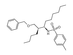 (5R,6R)-(+)-5-(benzyloxymethyl)-N-tosyldodecan-6-amine结构式