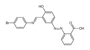 4-[((E)-1-[2-hydroxy-5-[(E)-2-(2-carboxyphenyl)-1-diazenyl]phenyl]methylidene)amino]bromobenzene Structure