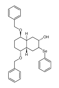 1β,4α-bis(benzyloxy)-7α-hydroxy-6β-(phenylselenyl)-4aβ,8aα-decahydronaphthalene结构式
