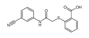 Benzoic acid, 2-[[2-[(3-cyanophenyl)amino]-2-oxoethyl]thio] Structure