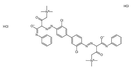 3,3'-[(3,3'-dichloro[1,1'-biphenyl]-4,4'-diyl)bis(azo)]bis[4-anilino-N,N,N-trimethyl-2,4-dioxobutylammonium] dichloride结构式