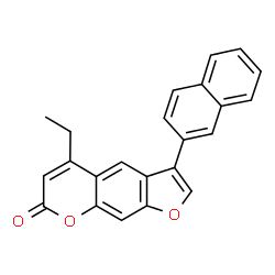 5-ethyl-3-naphthalen-2-ylfuro[3,2-g]chromen-7-one结构式