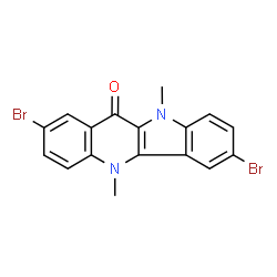 2,7-DIBROMO-5,10-DIMETHYL-5,10-DIHYDRO-INDOLO[3,2-B]QUINOLIN-11-ONE结构式