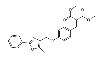 dimethyl 2-[[4-[(5-methyl-2-phenyl-1,3-oxazol-4-yl)methoxy]phenyl]methyl]propanedioate Structure