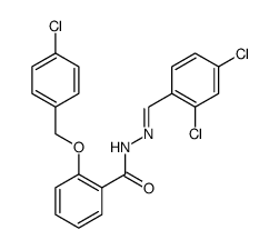 Benzoic acid, 2-[(4-chlorophenyl)methoxy]-, 2-[(2,4-dichlorophenyl)methylene]hydrazide Structure
