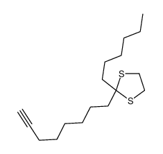 2-hexyl-2-oct-7-ynyl-1,3-dithiolane结构式