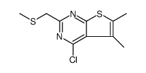 Thieno[2,3-d]pyrimidine, 4-chloro-5,6-dimethyl-2-[(methylthio)methyl] Structure