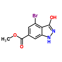 4-BROMO-3-HYDROXY-6-INDAZOLECARBOXYLIC ACID METHYL ESTER结构式