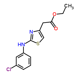 ETHYL 2-(4-(3-CHLOROPHENYLAMINO)-3,5-THIAZOLYL)-ACETATE structure