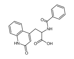 2-Benzoylamino-3-(2-oxo-1,2-dihydro-quinolin-4-yl)-propionic acid结构式
