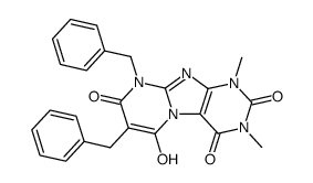 Pyrimido[2,1-f]purine-2,4,8(1H,3H,9H)-trione,6-hydroxy-1,3-dimethyl-7,9-bis(phenylmethyl)- structure