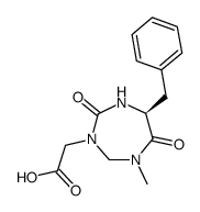 (6-benzyl-1-methyl-4,7-dioxo[1,3,5]triazepan-3-yl)acetic acid Structure