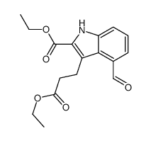 ethyl 3-(3-ethoxy-3-oxopropyl)-4-formyl-1H-indole-2-carboxylate结构式