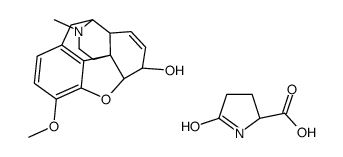 5-oxo-L-proline, compound with (5α,6α)-7,8-didehydro-4,5-epoxy-3-methoxy-17-methylmorphinan-6-ol (1:1)结构式