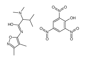 [1-[(3,4-dimethyl-1,2-oxazol-5-yl)amino]-3-methyl-1-oxobutan-2-yl]-dimethylazanium,2,4,6-trinitrophenolate结构式