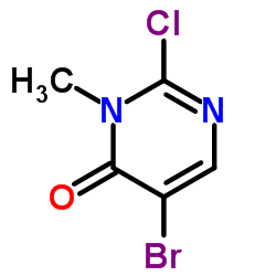 5-Bromo-2-chloro-3-methyl-4(3H)-pyrimidinone结构式