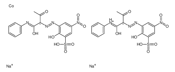 hydrogen disodium bis[2-hydroxy-5-nitro-3-[[2-oxo-1-[(phenylamino)carbonyl]propyl]azo]benzenesulphonato(3-)]cobaltate(3-)结构式