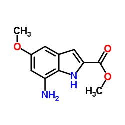 Methyl 7-amino-5-methoxy-1H-indole-2-carboxylate结构式