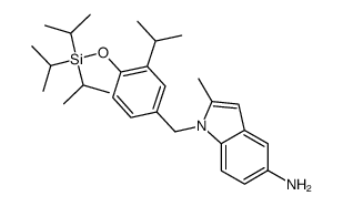 1-(3-isopropyl-4-triisopropylsilanyloxybenzyl)-2-methyl-1H-indol-5-ylamine Structure