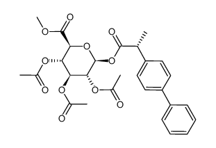 methyl 2,3,4-tri-O-acetyl-1-O-{(2R)-2-(4-biphenylyl)}propionyl-β-D-glucopyranuronate Structure