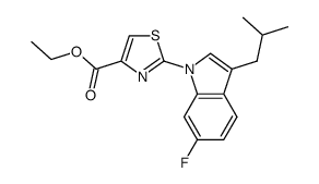 ethyl 2-[6-fluoro-3-(2-methylpropyl)-1H-indol-1-yl]-1,3-thiazole-4-carboxylate结构式