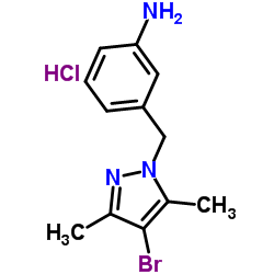3-(4-BROMO-3,5-DIMETHYL-PYRAZOL-1-YLMETHYL)-PHENYLAMINE HYDROCHLORIDE structure