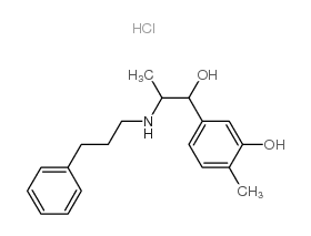 5-[1-hydroxy-2-(3-phenylpropylamino)propyl]-2-methylphenol,hydrochloride Structure