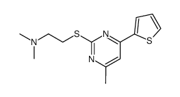 N,N-dimethyl-2-<(6'-methyl-4'-thien-2''-ylpyrimidin-2'-yl)thio>ethylamine结构式