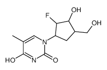 1-((1,2,3,4)-2-fluoro-3-hydroxy-4-(hydroxymethyl)cyclopentyl)-5-methyl-2,4-(1H,3H)-pyrimidinedione Structure