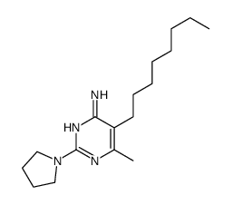 6-methyl-5-octyl-2-pyrrolidin-1-ylpyrimidin-4-amine结构式