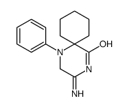 3-amino-1-phenyl-1,4-diazaspiro[5.5]undec-3-en-5-one结构式