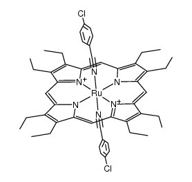 {Ru(II)(octaethylporphyrin(2-))(p-chlorobenzonitrile)2}结构式