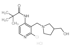 N-(2-Chloro-3-((3-(hydroxymethyl)pyrrolidin-1-yl)-methyl)pyridin-4-yl)pivalamide hydrochloride structure