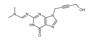 N2-[(Dimethylamino)methylene]-N9-(4-hydroxy-2-butyn-1-yl)guanine Structure