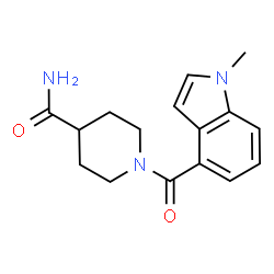 1-[(1-methyl-1H-indol-4-yl)carbonyl]piperidine-4-carboxamide structure