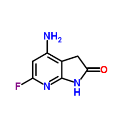 4-Amino-6-fluoro-1,3-dihydro-2H-pyrrolo[2,3-b]pyridin-2-one结构式