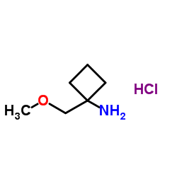 1-(methoxymethyl)cyclobutan-1-amine,hydrochloride结构式