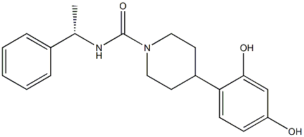 (S)-4-(2,4-dihydroxyphenyl)-N-(1-phenylethyl)piperidine-1-carboxamide结构式