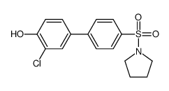 2-chloro-4-(4-pyrrolidin-1-ylsulfonylphenyl)phenol结构式