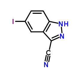 5-Iodo-1H-indazole-3-carbonitrile结构式