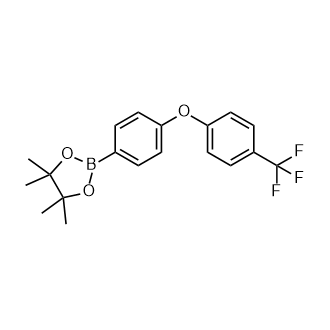 4,4,5,5-四甲基-2-(4-(4-(三氟甲基)苯氧基)苯基)-1,3,2-二氧硼杂环戊烷结构式