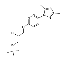 1-tert-Butylamino-3-[6-(3,5-dimethyl-pyrazol-1-yl)-pyridazin-3-yloxy]-propan-2-ol结构式